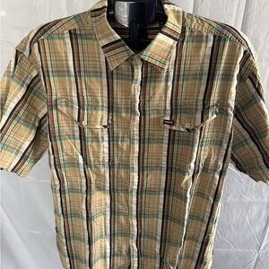 Enyce Men's Plaid Shirt in Beige, Brown, and Green #46